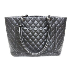 Chanel Cambon White Tote Leather Black Interior Pink Bag Shoulder